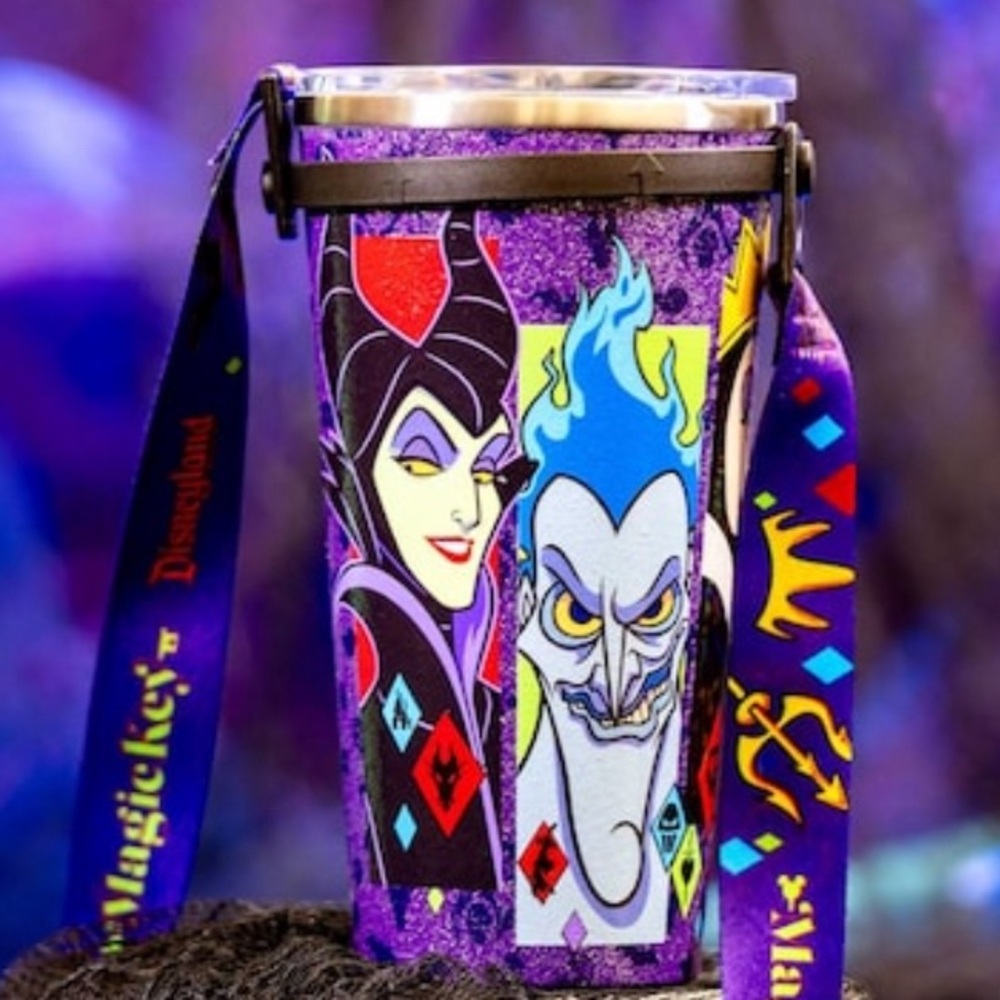 Disney Parks Magic Key Villain’s Stainless Steal Tumbler with Lanyard